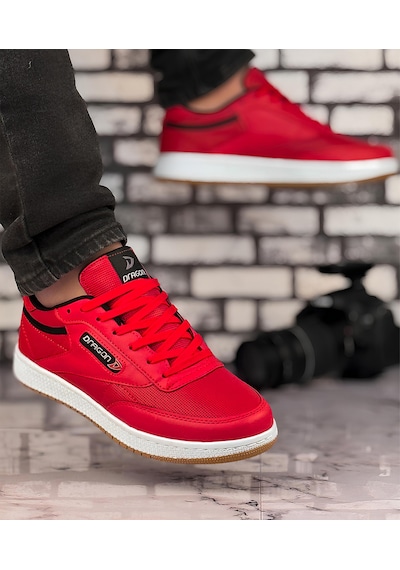 Ayakkabix Dragon Sneaker Erkek Spor Ayakkabı Kırmızı Kırmızı