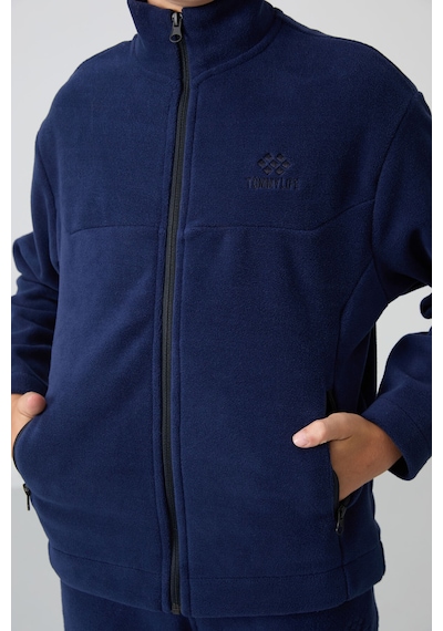 Tommylife Tommy Life Lacivert Kalın Yumuşak Dokulu Standart Fit Nakışlı Polar Erkek Çocuk Sweatshirt - 11223 Lacivert