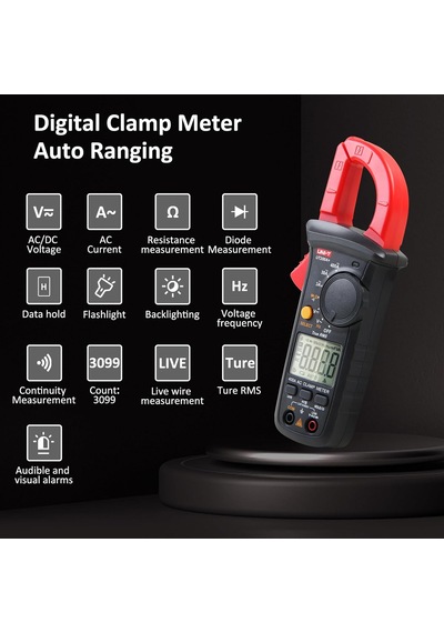 Tr Ut200a+ Güç Pensesi, Dijital Ac Akım Ölçüm Cihazı True Rms Otomatik Manevra Pensesi Multimetre, Canlı Tel Alg