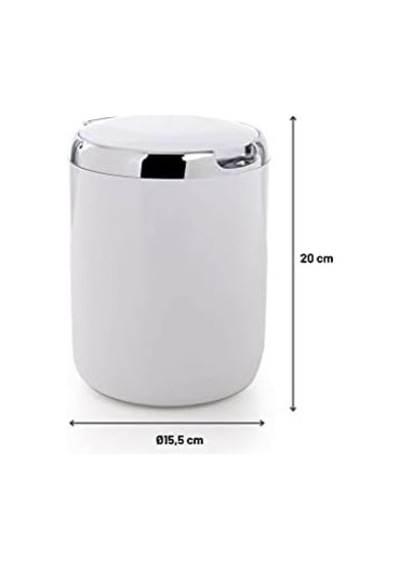 Plastik Kapaklı Pasifik Çöp Kovası 3lt 15,5 X 20 Cm Beyaz