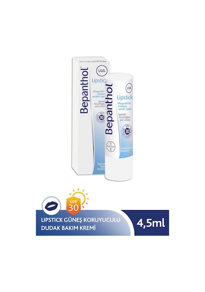 Bepanthol Güneş Koruyucu Dudak Bakım Kremi SPF30 4.5 G + Bepanthol Derma Onarıcı Bakım Merhemi 3 x 3.5 G