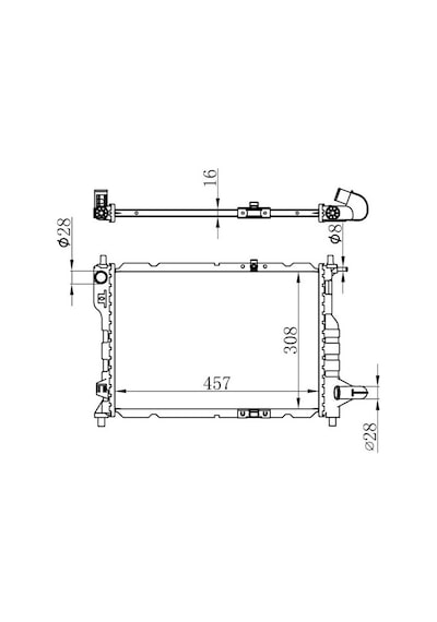Oris Radyatör Brazing Chevrolet Spark 1.0i 05 Mek 457x308x16 Orıs Bch111016 96591475-96477777
