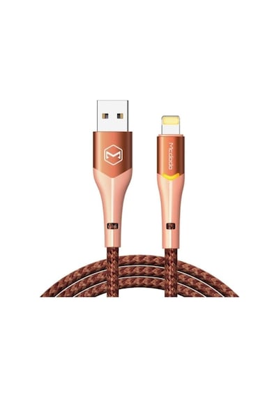 Mcdodo CA-7842 Çift Işıklı Led Switch 2A Apple Uyumlu iPhone Lightning Şarj Kablosu Turuncu 1