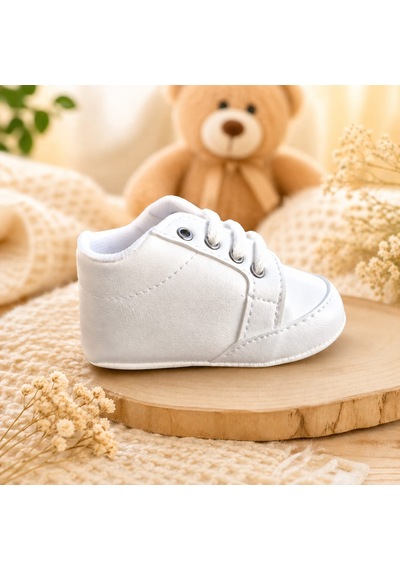 Baby Shez Beyaz Rahat Yumuşak Yenidoğan Bebek Patik Ayakkabı 17-18-19