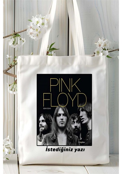 Art Hediye Pink Floyd Pinkfloyd Baskılı Bez Çanta Omuz Çantası Kişiye Özel Desen 1 Çok Renkli