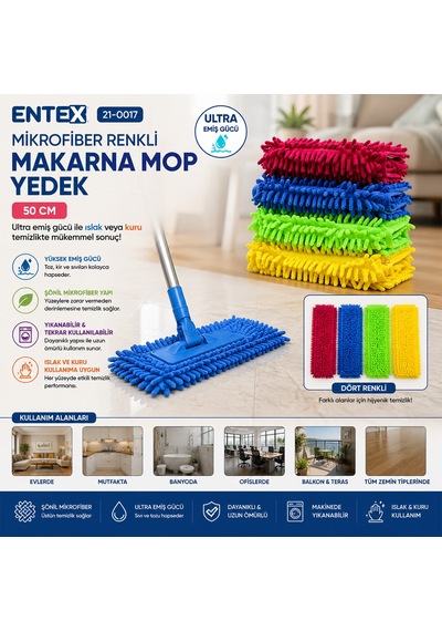 Mikrofiber Makarna Mop Yedek Başlık