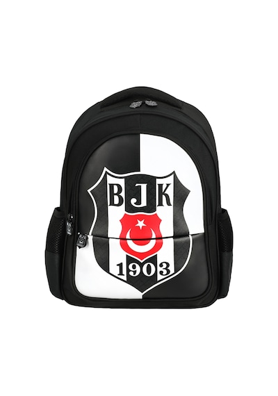 Lisanslı İki Bölmeli Siyah Beyaz Orijinal Sırt Çantası Siyah