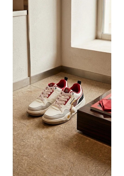 Ms Premium 053261526 Erkek Spor Ayakkabı Ivory Moon Grey Black Red