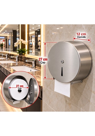 Mini Jumbo Kağıt Verici 27 Cm-304 Paslanmaz Kalite Acar 28900 Gümüş