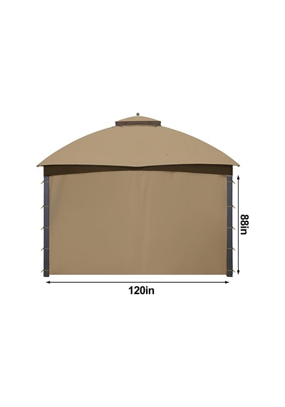 Tr Gazebo Yan Duvar Değiştirme, 10x10 Dış Mekan Gazebos İçin Uygun, 7,3ft Yükseklik, Sadece 1 Panel Yan Duvar, Kah