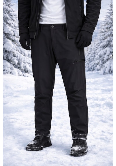 Vatan Tekstil İçi Polarlı Kışlık İthal Softshell Rüzgar Geçirmez Su İtici Kumaş Erkek Pantolon Gri