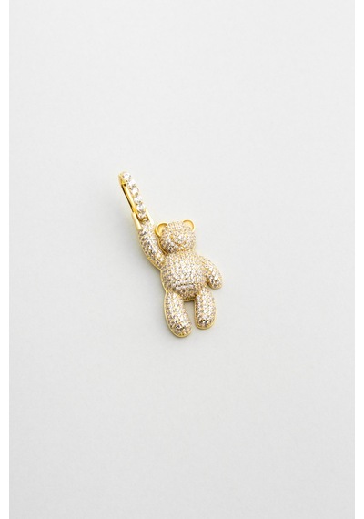 Tiny Bear 18 Ayar Sarı Altın Kaplama Gümüş Charm Sarı