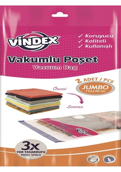 Forbest Leva Vindex Vakumlu Hurc 73 X 130 Cm Vakumlu Poşet Jumbo 2'li Mika 73 X 122 Beyaz Diğer