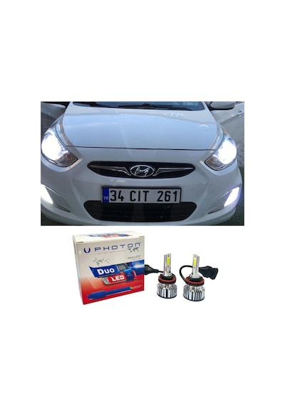 Hyundai Accent Blue Led Xenon Uzun Kısa Far Ampulü H4 Duo Yeni Seri Beyaz