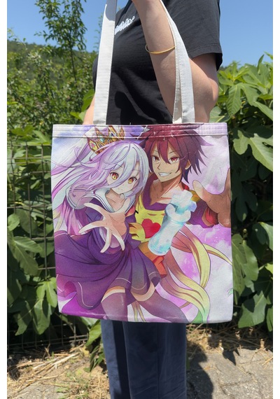 Zipzap No Game No Life V4 Yazlık Kışlık Çift Taraflı Kanvas Baskı Bez Çanta Anime Çantası