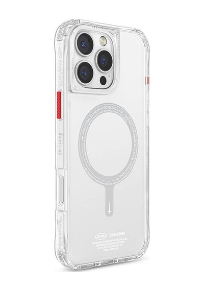 Apple iPhone 16 Pro Uyumlu Kılıf Magsafe Şarj Özellikli Şeffaf Airbag Tasarımlı Skinarma Saido Şeffaf