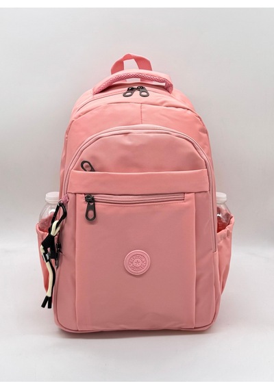 Su Geçirmez Kumaş Unisex Okul Çantası Pudra Renk Okul Sırt Çantası 2300 Pudra Pembe