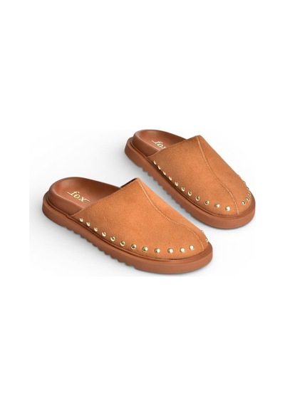 Fox Shoes Y918132902 Taba Süet Önü Kapalı Sabo Terlik