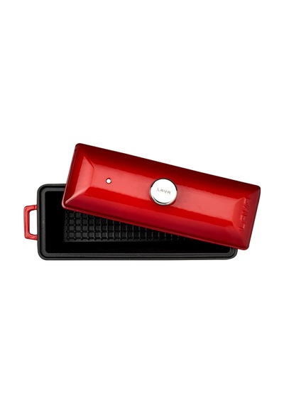 Döküm Ekmek Kabı/terrine, 11x29 Cm, Kırmızı Çok Renkli