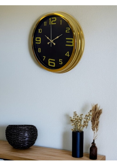 Elegance Gold Luxury 40 Cm Metal Duvar Saati Çok Renkli