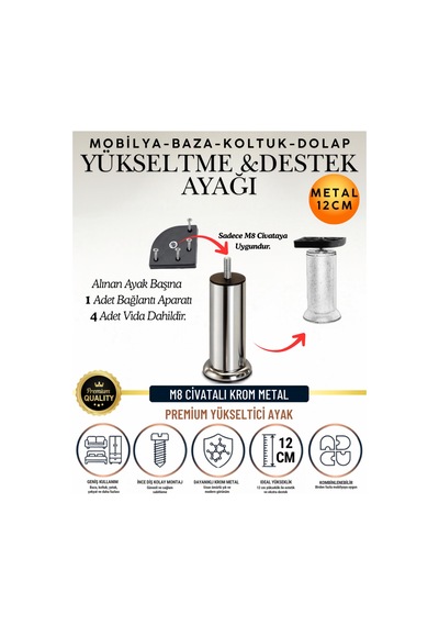 2'li Set 1 Adet Ayak Ve Aparat 12 Cm M8 Vidalı Metal Krom Ayak Mobilya Ayağı Baza Ayağı Kanepe Ayağı Koltuk Ayağı Yatak Ayağı Yükseltme Ayağı Dolap Ayak Sehpa Sandık Ayakları Değişim Destek Ayağı Gümüş Gümüş 2'li Set 1 Adet Ayak Ve Aparat 12 Cm M8 Vidalı Metal Krom Ayak Mobilya Ayağı Baza Ayağı Kanepe Ayağı Koltuk Ayağı Yatak Ayağı Yükseltme Ayağı Dolap Ayak Sehpa Sandık Ayakları Değişim Destek Ayağı Gümüş Gümüş