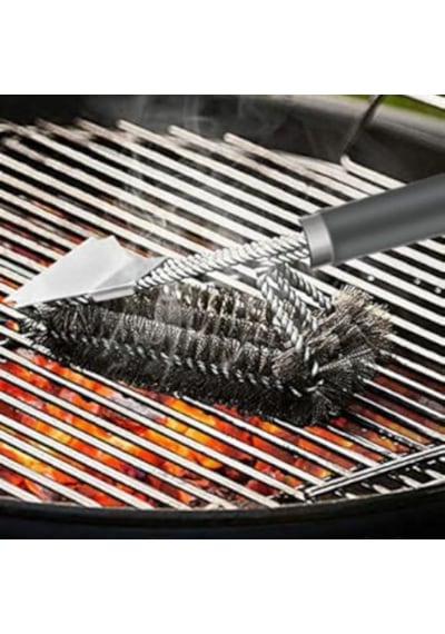 Mangal Izgara Temizleme Fırçası Paslanmaz Çelik Telli, Uzun Saplı Grill Temizlik Aparatı Mangal Temizlik Fırçası 5705