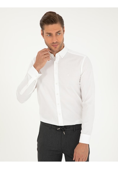 Pierre Cardin Erkek Beyaz Gömlek Desenli 50295909-vr013 Beyaz