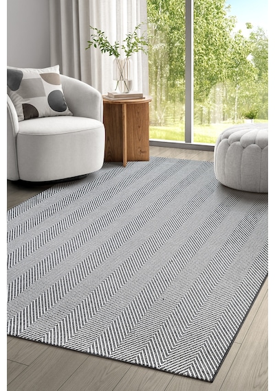 Elit Premium Sisal Jut Halı 1002 - Antrasit Balık Sırtı Desen Gri-krem Gri - Krem
