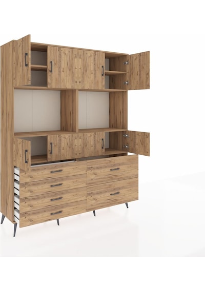 Hyperion Gardrop 8 Raflı 6 Çekmeceli 8 Kapaklı 176x44x221 Çam-çam Beyaz Hyperion Gardrop 8 Raflı 6 Çekmeceli 8 Kapaklı 176x44x221 Çam-çam Beyaz