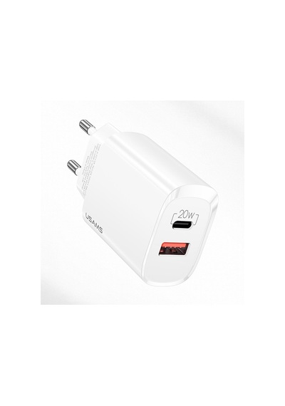 Usams Apple Uyumlu iPhone 20W Qc3.0 + Pd3.0 Hızlı Şarj Başlık Us-Cc121 T35 (342910658)