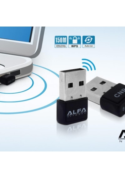 Alfa Uw06 150 Mbps Wifi Adaptör, Realtek Rtl8188ftv Usb Dongle, Pc Wifi Adaptör Windows 10/11 Tak Çalıştır