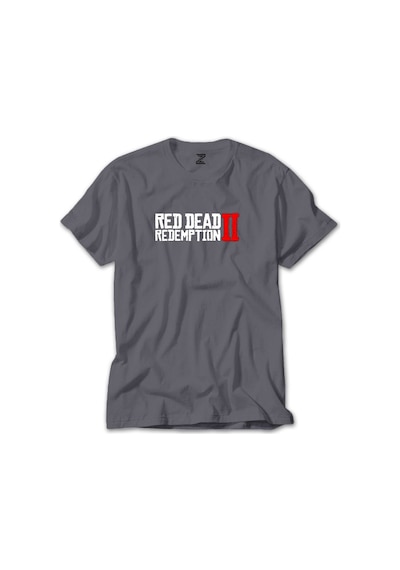 Red Dead Redemption 2 Text Gri Tişört