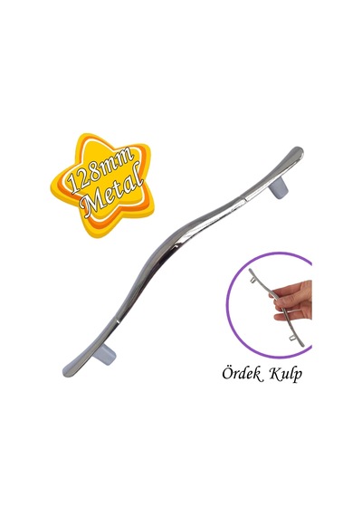 Ördek Kulp Krom 128 Mm Kulp Mobilya Mutfak Dolabı Çekmece Dolap Kapak Kulpu Kulbu Metal Kulpları