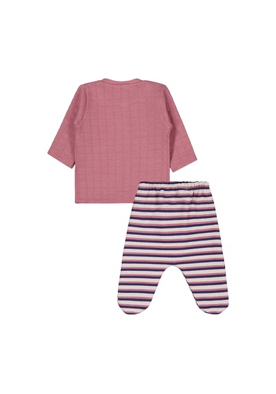 Civil Baby 96 Nakışlı 1-9 Ay Pijama Takımı - Pembe Gülkurusu
