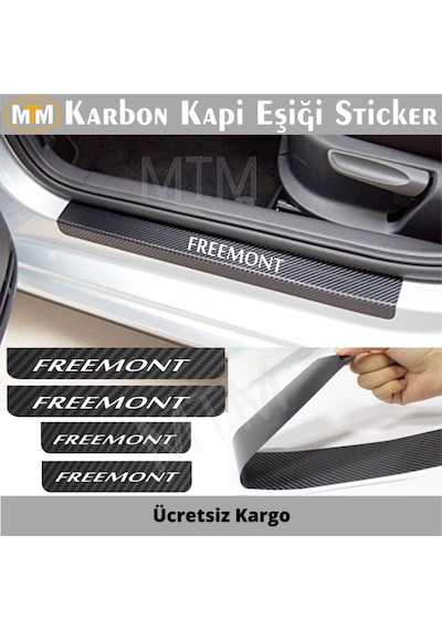 Fiat Freemont Karbon Kapı Eşiği Sticker (4 Adet)