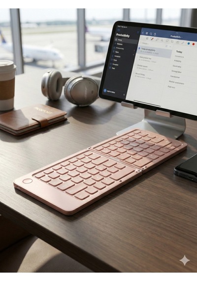 Katlanabilir Mini Bluetooth Klavye - Taşınabilir Pembe Kablosuz Tablet Ve Telefon Klavyesi Katlanabilir Mini Bluetooth Klavye - Taşınabilir Pembe Kablosuz Tablet Ve Telefon Klavyesi