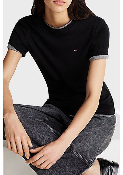 Tommy Hilfiger Bayan T Shirt W0ww40587 Bds Siyah Siyah