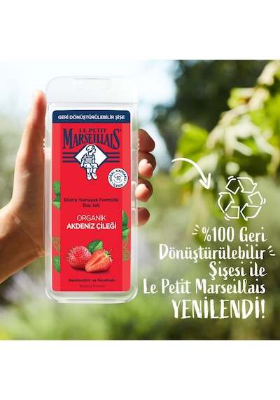 Le Petit Marseillais Organik Vanilya Sütü Duş Jeli 400 ml x2 + Akdeniz Çileği Duş Jeli 400 ml x2