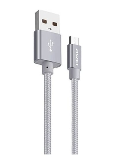 Awei Micro Usb Hızlı Şarj Ve Usb Kablo Metal Örgü 1Mt Cl-30 Silve (275864123)