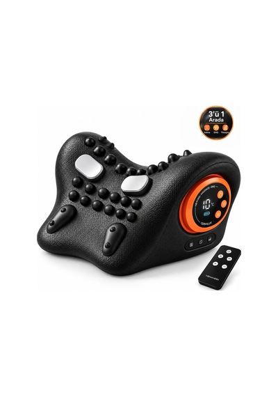 8808 Cervilux Isıtmalı Boyun Masaj Yastığı, Ems 6 Kademe, Titreşim 3 Kademe, 1500 Mah, Şarjlı - Siyah Diğer