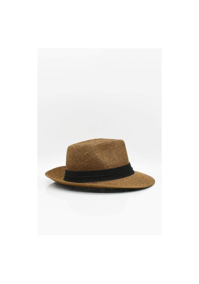 Külah Camel Erkek Hasır Kovboy Şapkası Fötr - Camel