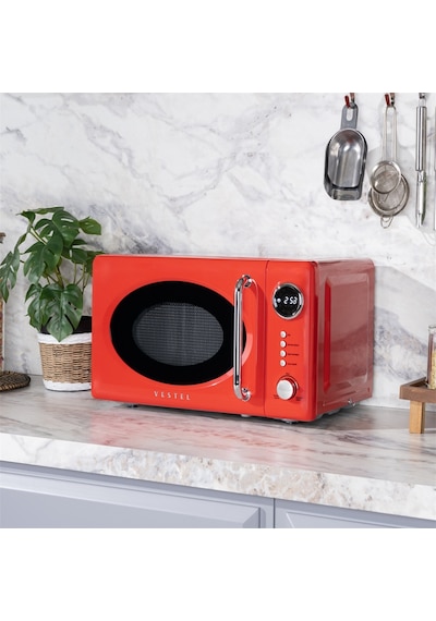 Vestel MD 20 YD Retro Kırmızı Mikrodalga Fırın