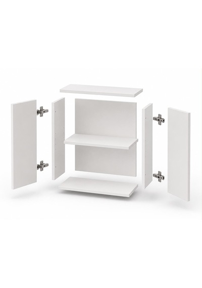 Modern 80 Cm Beyaz Mdf Hilton Aynalı Seramik Lavabolu Banyo Dolabı Takımı Alt Ve Üst Dolaplı Modern 80 Cm Beyaz Mdf Hilton Aynalı Seramik Lavabolu Banyo Dolabı Takımı Alt Ve Üst Dolaplı