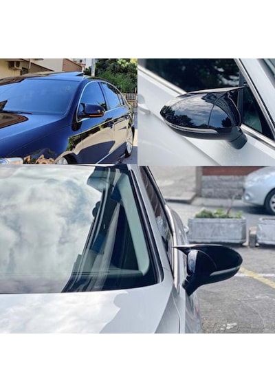 Vw Passat B6 2005 2006 2007 2008 2009 2010 Uyumlu Yarasa Batman Ayna Kapağı Takımı Parlak Siyah
