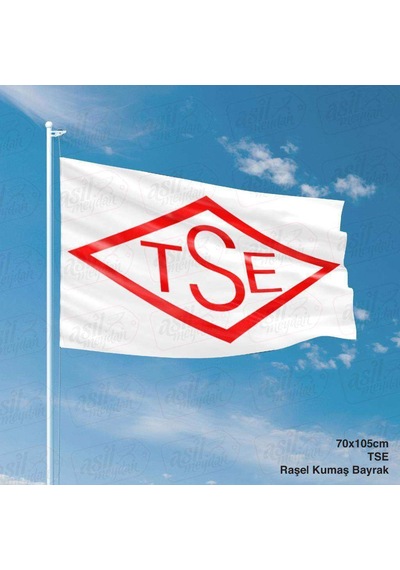 Tse Beyaz Zemin Türk Standartları Enstitüsü Gönder Bayrağı - 70x105 Cm Raşel Kumaş Bayrak 1
