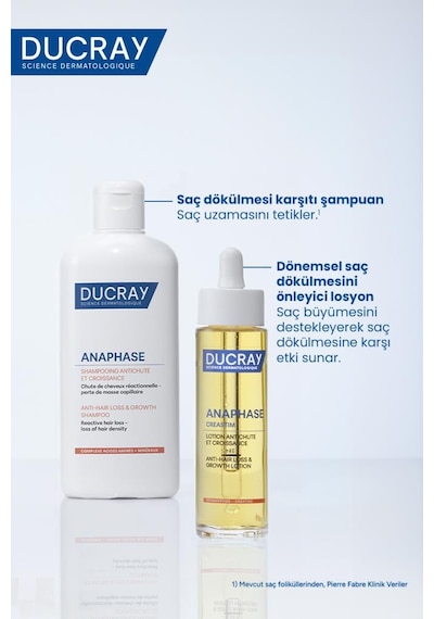 Ducray Anaphase Reactive Dönemsel Saç Dökülmesi Karşıtı Şampuan 400 Ml Boyalı