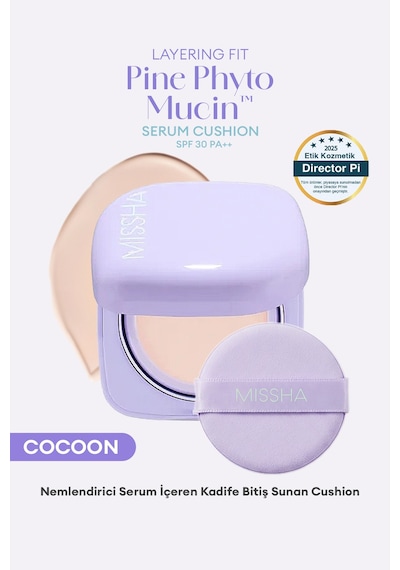 Missha Layering Fit Pine Phyto Mucin Serum Cushion SPF30 Pa++ Cocoon