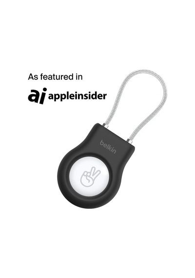 Belkin Airtag Için Örgülü Metal Kablolu Kılıf - Siyah