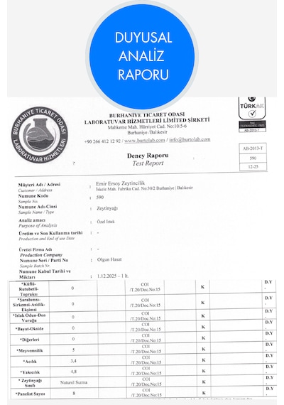 5 Lt Soğuk Sıkım Zeytinyağı Olgun Hasat , Edremit Tipi Zeytin , Sızma