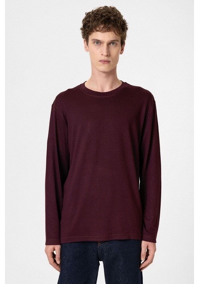 Antioch Relaxed Fit Basic Erkek T-shirt Bordo